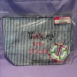 Thirty-One Navy Pinstripe Thermal Tote NWT